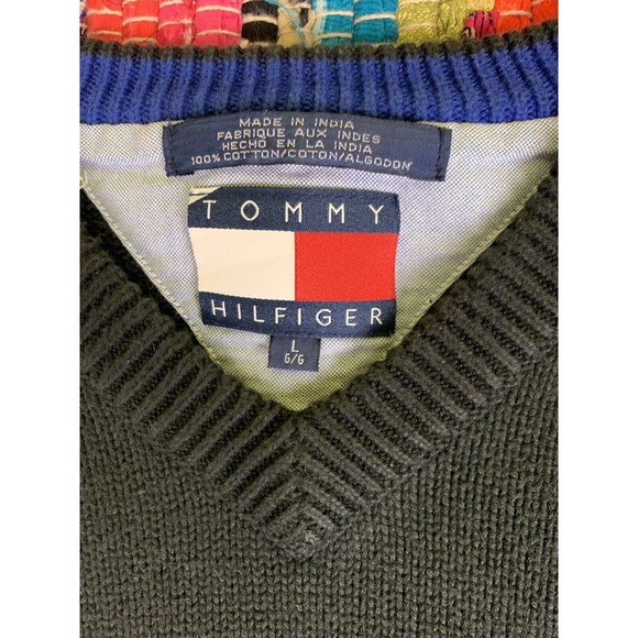 Tommy Hilfiger Men Casual Outdoor Long Sleeve Cotton Sweater Size Large Black - Picture 3 of 7